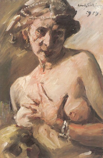 Magdalena con perlas en el cabello de Lovis Corinth